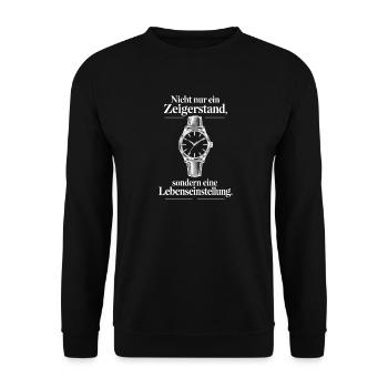 Zeitlose Uhr Uhrenfans aufgepasst  - Unisex Pullover - Schwarz - Vorne - Alina (178cm) & Michal (187cm)
