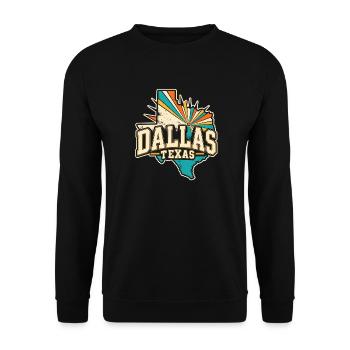 Texas Dallas Retro  - Unisex Pullover - Schwarz - Vorne - Alina (178cm) & Michal (187cm)
