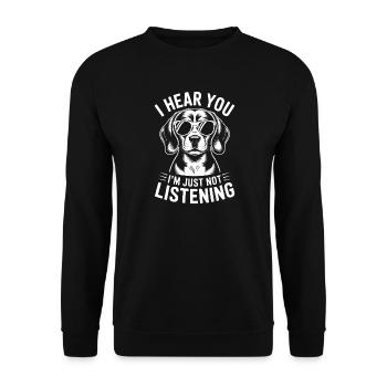 Beagle Spruch Hunde Lustiges Beagle Geschenk - Unisex Pullover - Schwarz - Vorne - Alina (178cm) & Michal (187cm)