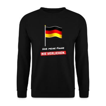 Hab meine Fahne nie verliehen - Schwarz Rot Gold - Unisex Pullover - Schwarz - Vorne - Alina (178cm) & Michal (187cm)