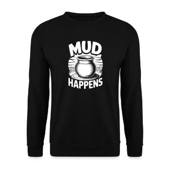 Pottery Artists Mud Happens Pottery - Unisex Pullover - Schwarz - Vorne - Alina (178cm) & Michal (187cm)