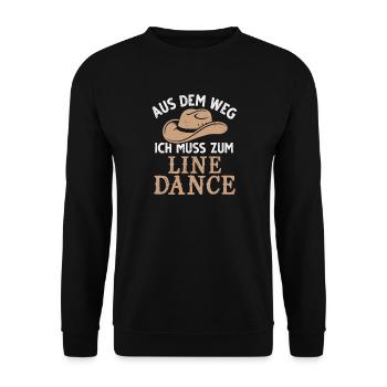 Line Dance Country Linedance Tanzen Cowboyhut - Unisex Pullover - Schwarz - Vorne - Alina (178cm) & Michal (187cm)