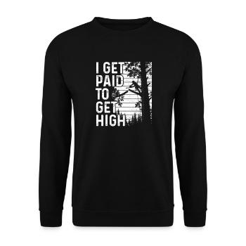 Ich werde dafür bezahlt, high zu werden – Baumchirurg Kettensäge - Unisex Pullover - Schwarz - Vorne - Alina (178cm) & Michal (187cm)