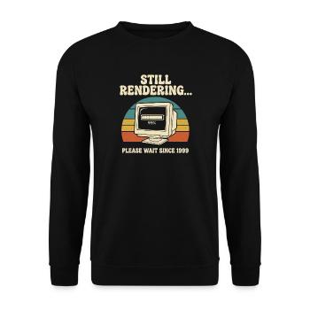 Rendere immer noch. Bitte warten Sie. 3D-Künstler Retro - Unisex Pullover - Schwarz - Vorne - Alina (178cm) & Michal (187cm)