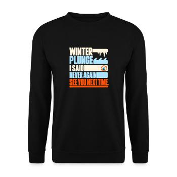 Winter Sprung Kaltwasser-challenge Schwimmfinisher - Unisex Pullover - Schwarz - Vorne - Alina (178cm) & Michal (187cm)