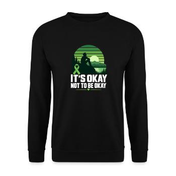 IT'S OKAY NOT TO BE OKAY – Mentale Gesundheit Bewu - Unisex Pullover - Schwarz - Vorne - Alina (178cm) & Michal (187cm)