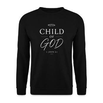 1. Johannes 3,1 Christliches Glaubensdesign - Unisex Pullover - Schwarz - Vorne - Alina (178cm) & Michal (187cm)