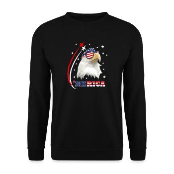 Merica Eagle - Unisex Pullover - Schwarz - Vorne - Alina (178cm) & Michal (187cm)