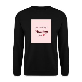 Montag Liebe - Unisex Pullover - Schwarz - Vorne - Alina (178cm) & Michal (187cm)