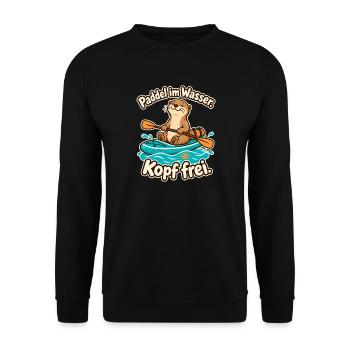 Paddeln Kajak Kanu SUP Paddler Wassersport - Unisex Pullover - Schwarz - Vorne - Alina (178cm) & Michal (187cm)