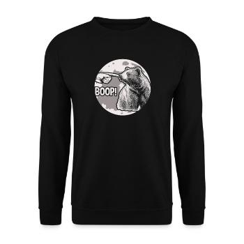 Funny Bear Boop The Snoot Animal Humor - Unisex Pullover - Schwarz - Vorne - Alina (178cm) & Michal (187cm)