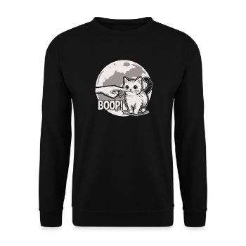 Funny Cat Boop The Snoot Animal Humor - Unisex Pullover - Schwarz - Vorne - Alina (178cm) & Michal (187cm)
