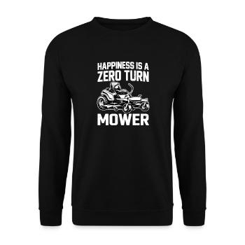 Lustiger Rasenmäher Spruch Für Rasentraktor Fahrer - Unisex Pullover - Schwarz - Vorne - Alina (178cm) & Michal (187cm)