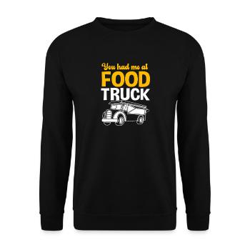 Imbiss Food Truck - Unisex Pullover - Schwarz - Vorne - Alina (178cm) & Michal (187cm)
