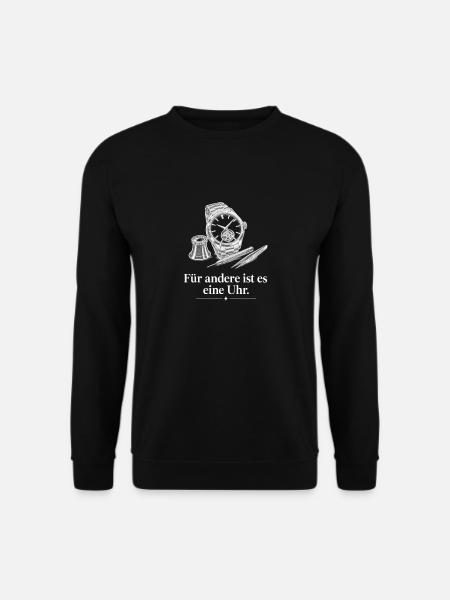 Uhrenwerk und Federkunst Uhrenfan - Unisex Pullover - Schwarz
