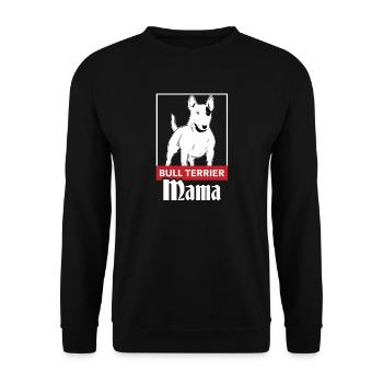 Bullterrier Hunde Stolze Bull Terrier Mama - Unisex Pullover - Schwarz - Vorne - Alina (178cm) & Michal (187cm)