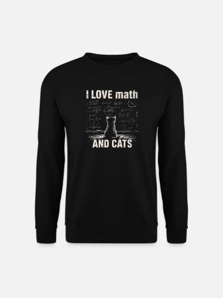 Ich mag Mathematik und Katzen. Tabelle und Formeln - Unisex Pullover - Schwarz