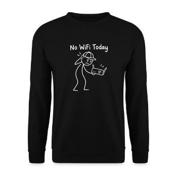 No WiFi Today – Offline Humor - Unisex Pullover - Schwarz - Vorne - Alina (178cm) & Michal (187cm)