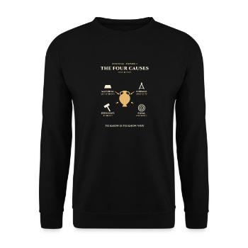 Aristoteles-Vier-Ursachen-Diagramm - Unisex Pullover - Schwarz - Vorne - Alina (178cm) & Michal (187cm)