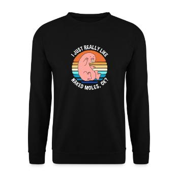 Nacktmull - Unisex Pullover - Schwarz - Vorne - Alina (178cm) & Michal (187cm)