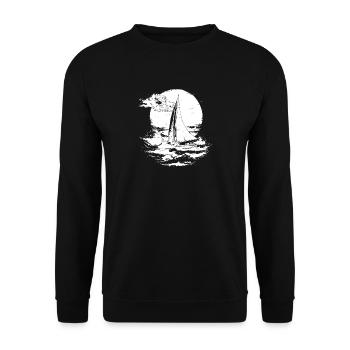 Segeln Skizze - Unisex Pullover - Schwarz - Vorne - Alina (178cm) & Michal (187cm)