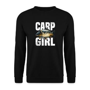 Carp Girl - Unisex Pullover - Schwarz - Vorne - Alina (178cm) & Michal (187cm)
