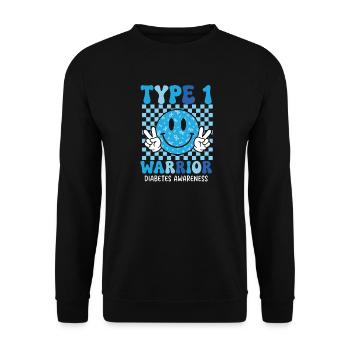 Typ-1-Krieger – Typ-1-Diabetes-Bewusstsein T1D - Unisex Pullover - Schwarz - Vorne - Alina (178cm) & Michal (187cm)