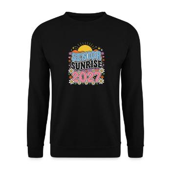 Senior Sunrise 2027 Sonnenaufgang Abschlussjahr - Unisex Pullover - Schwarz - Vorne - Alina (178cm) & Michal (187cm)
