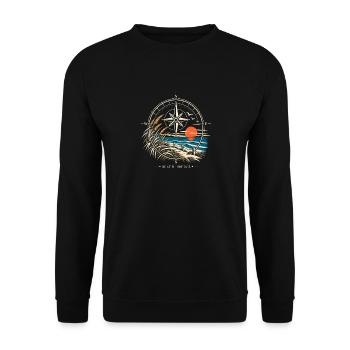 Maritime Windrose - Unisex Pullover - Schwarz - Vorne - Alina (178cm) & Michal (187cm)