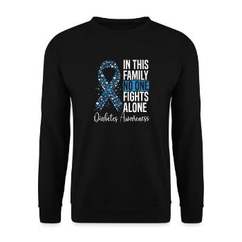 In dieser Familie kämpft niemand allein – Diabetes Typ1D - Unisex Pullover - Schwarz - Vorne - Alina (178cm) & Michal (187cm)
