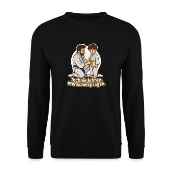Kampfsporttrainer Geschenk Sensei Coach - Unisex Pullover - Schwarz - Vorne - Alina (178cm) & Michal (187cm)