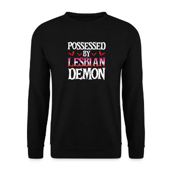 Possessed By Lesbian Demon Halloween Spooky Pride - Unisex Pullover - Schwarz - Vorne - Alina (178cm) & Michal (187cm)