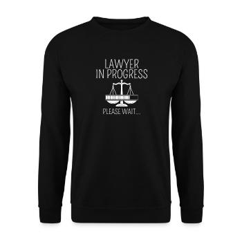 Lawyer In Progress Jurastudium Anwalt Geschenk - Unisex Pullover - Schwarz - Vorne - Alina (178cm) & Michal (187cm)