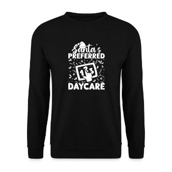 Childcare Provider Santa´s Preferred Daycare - Unisex Pullover - Schwarz - Vorne - Alina (178cm) & Michal (187cm)