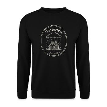 Wetterfest Hausregen Logo - Unisex Pullover - Schwarz - Vorne - Alina (178cm) & Michal (187cm)