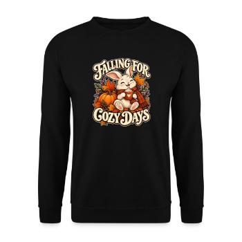 Verliebt in gemütliche Tage - Unisex Pullover - Schwarz - Vorne - Alina (178cm) & Michal (187cm)