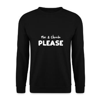 Mac & Cheese Please - Cheese - Unisex Pullover - Schwarz - Vorne - Alina (178cm) & Michal (187cm)