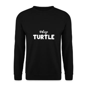Tortue Vintage - Corail - Sweat-shirt Unisexe - noir - Devant - Alina (178cm) & Michal (187cm)