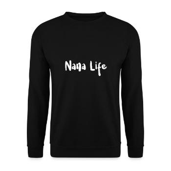 Nana Life - Grandma - Unisex Sweatshirt - black - Front - Alina (178cm) & Michal (187cm)