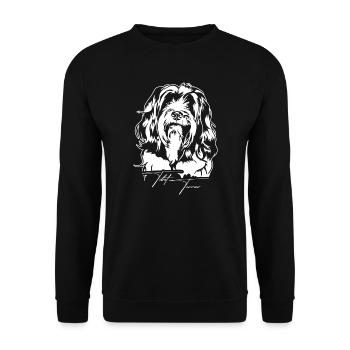 Tibetan Terrier Portrait Dog Portrait Dog Wilsigns - Unisex Sweatshirt - black - Front - Alina (178cm) & Michal (187cm)