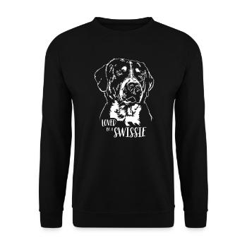 Grand bouvier suisse aimé par un Swissie - Sweat-shirt Unisexe - noir - Devant - Alina (178cm) & Michal (187cm)