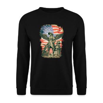 steampunk american flag - Sweat-shirt Unisexe - noir - Devant - Alina (178cm) & Michal (187cm)