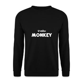 Grandma Monkey - Grandma - Unisex Pullover - Schwarz - Vorne - Alina (178cm) & Michal (187cm)