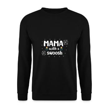Mama Muttertag Geschenkidee Schwanger - Unisex Pullover - Schwarz - Vorne - Alina (178cm) & Michal (187cm)