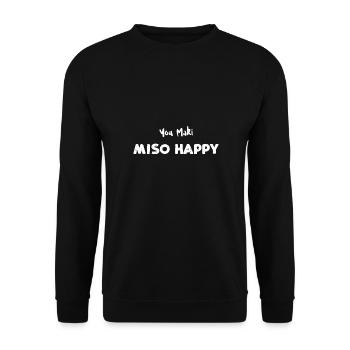 You Maki Miso Happy - Noodles - Unisex Sweatshirt - black - Front - Alina (178cm) & Michal (187cm)
