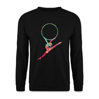 Gymnastique sportive rythmique avec pneus - PopArt - Sweat-shirt Unisexe - noir - Devant - Alina (178cm) & Michal (187cm)