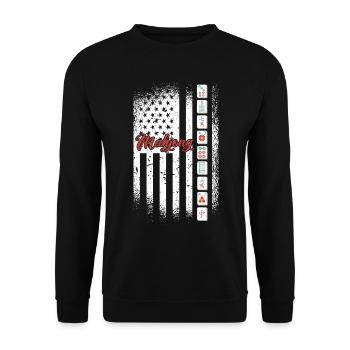 Cadeau pour les fans de Mahjong - Sweat-shirt Unisexe - noir - Devant - Alina (178cm) & Michal (187cm)