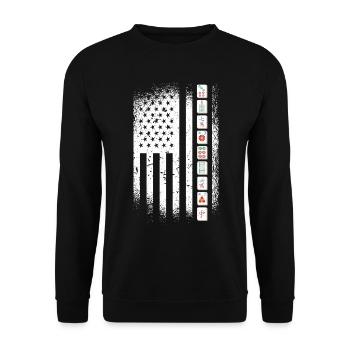 Cadeau pour les fans de Mahjong - Sweat-shirt Unisexe - noir - Devant - Alina (178cm) & Michal (187cm)
