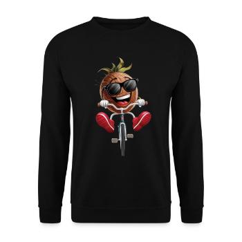 Kokosnuss Radfahren auf dem Fahrrad Geschenk - Unisex Pullover - Schwarz - Vorne - Alina (178cm) & Michal (187cm)