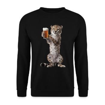Gepard Bier - Unisex Pullover - Schwarz - Vorne - Alina (178cm) & Michal (187cm)